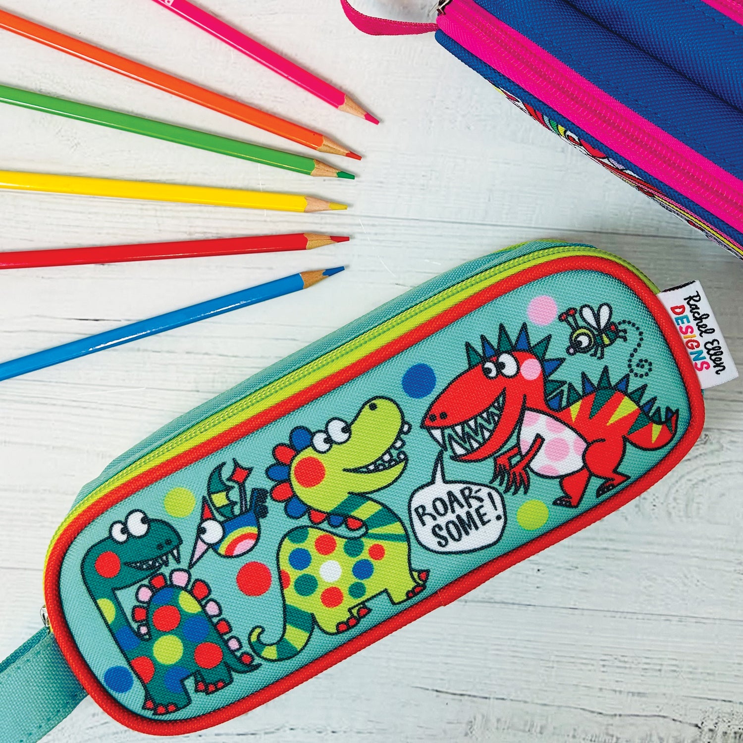 Double Zip Pencil Case With Handle - &