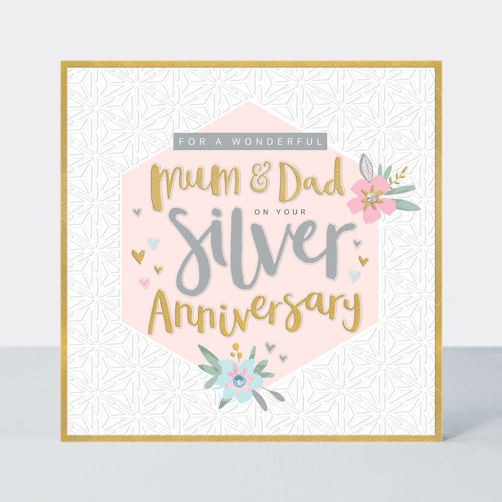Peony - Mum & Dad Silver Anniversary Card