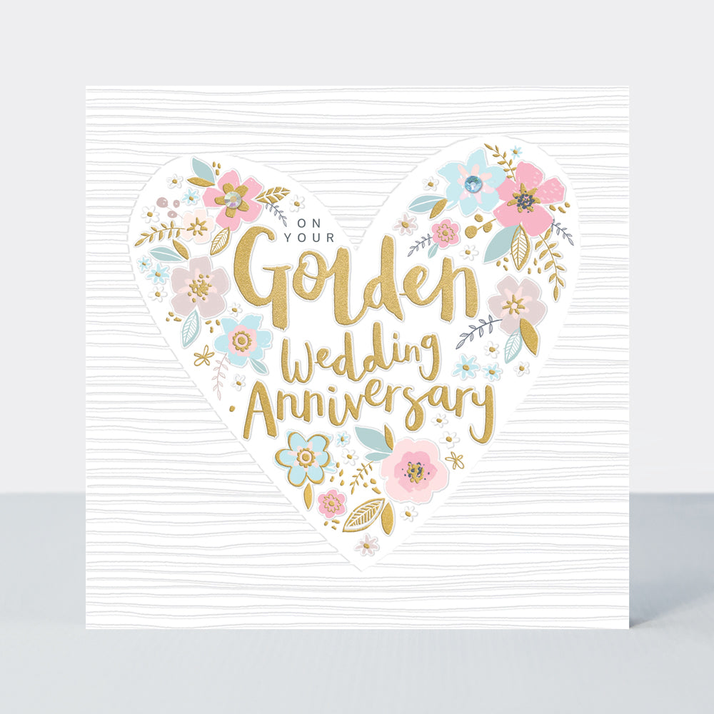 Peony - Golden Anniversary Card - Heart