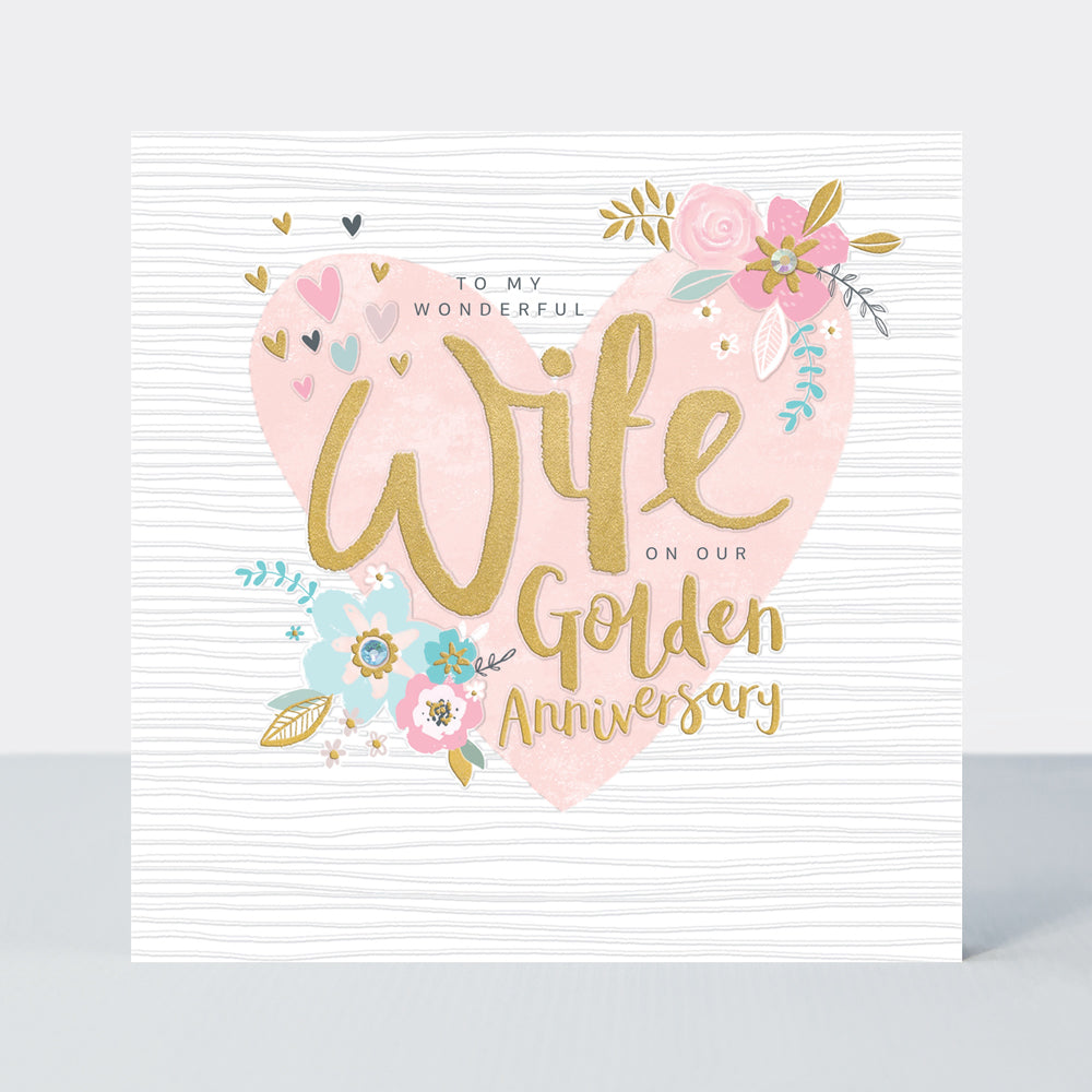 Peony - Wife Golden Anniversary Card