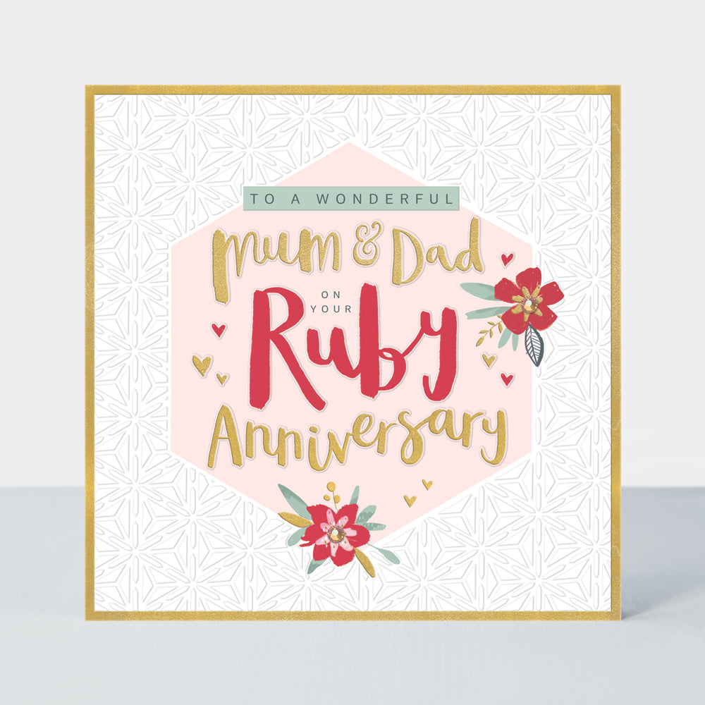 Peony - Mum & Dad Ruby Anniversary Card
