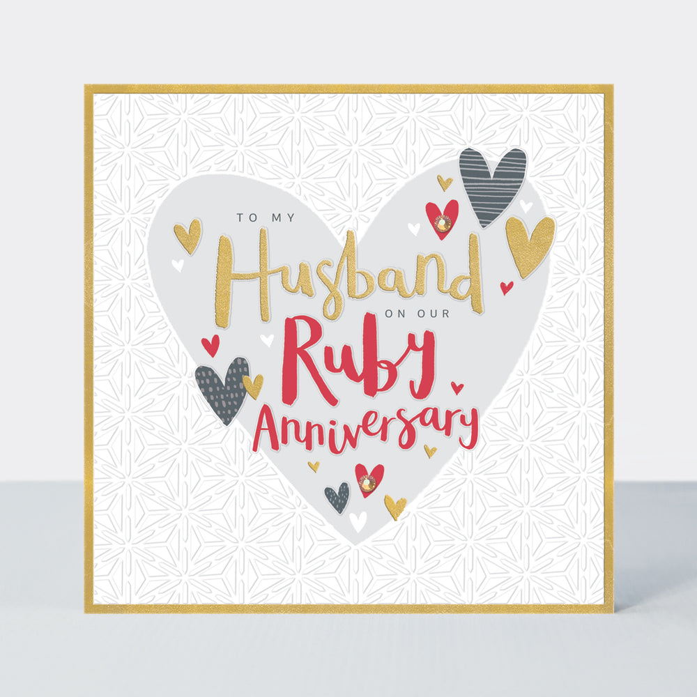 Peony - Husband Ruby Anniversary Card