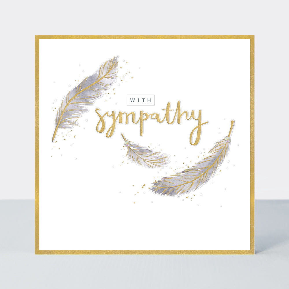 Peony - Sympathy Card - Feathers
