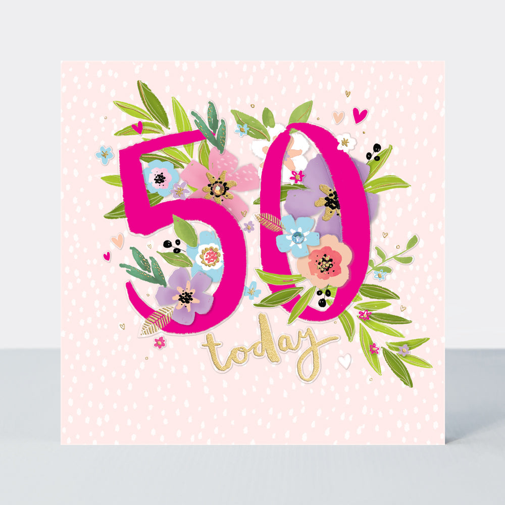 Peony - 50th Birthday Card