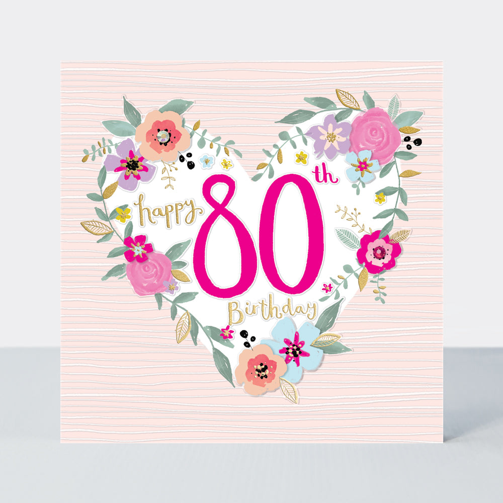 Peony - 80th Birthday Card