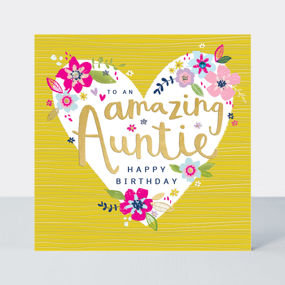 Peony Amazing Auntie- Happy Birthday Card – Rachel Ellen Designs