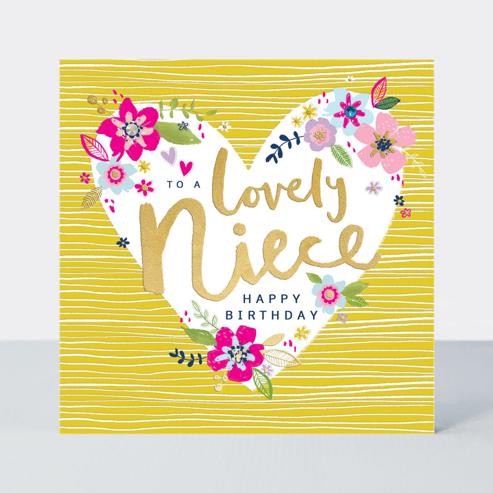 Peony Lovely Niece- Happy Birthday Card – Rachel Ellen Designs
