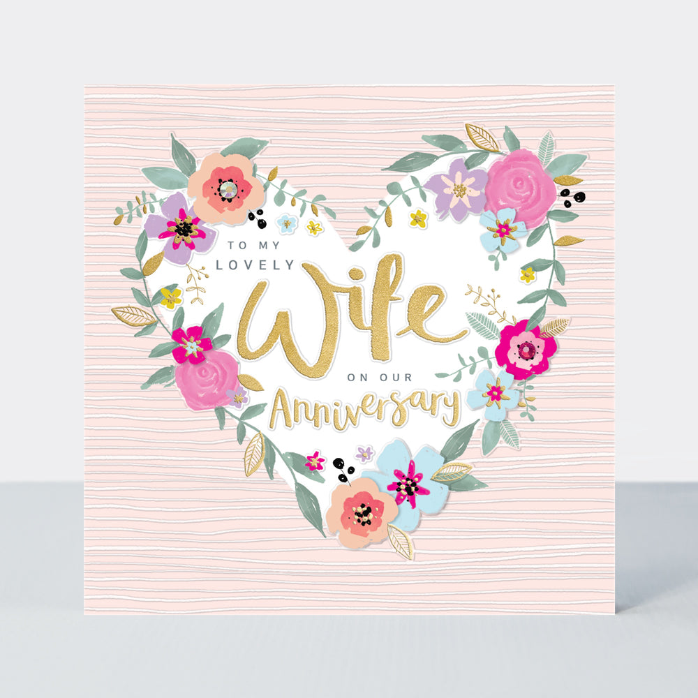 Peony - Lovely Wife - On our Anniversary Card