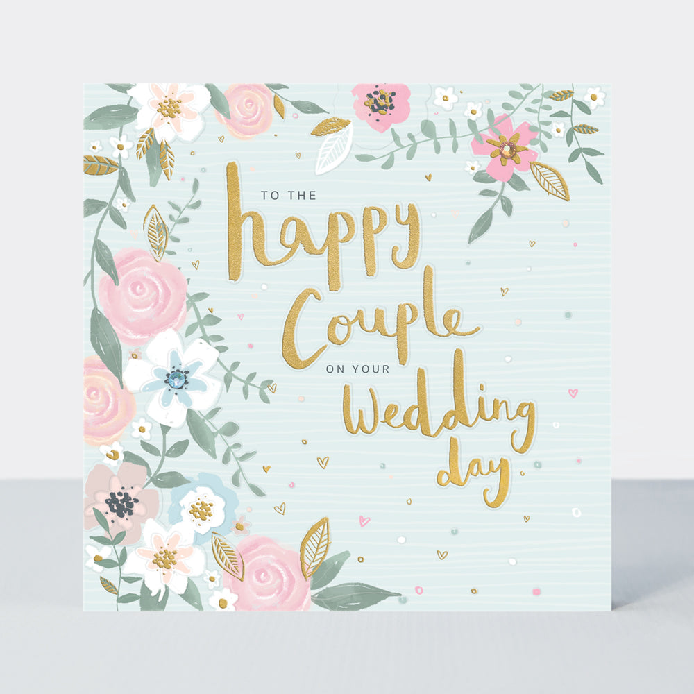Peony - Happy Couple - Floral Wedding Card