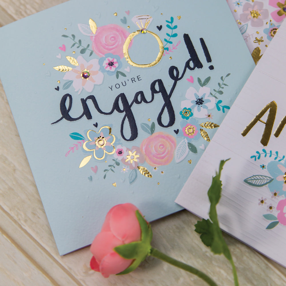 Peony - Engaged - Floral Card