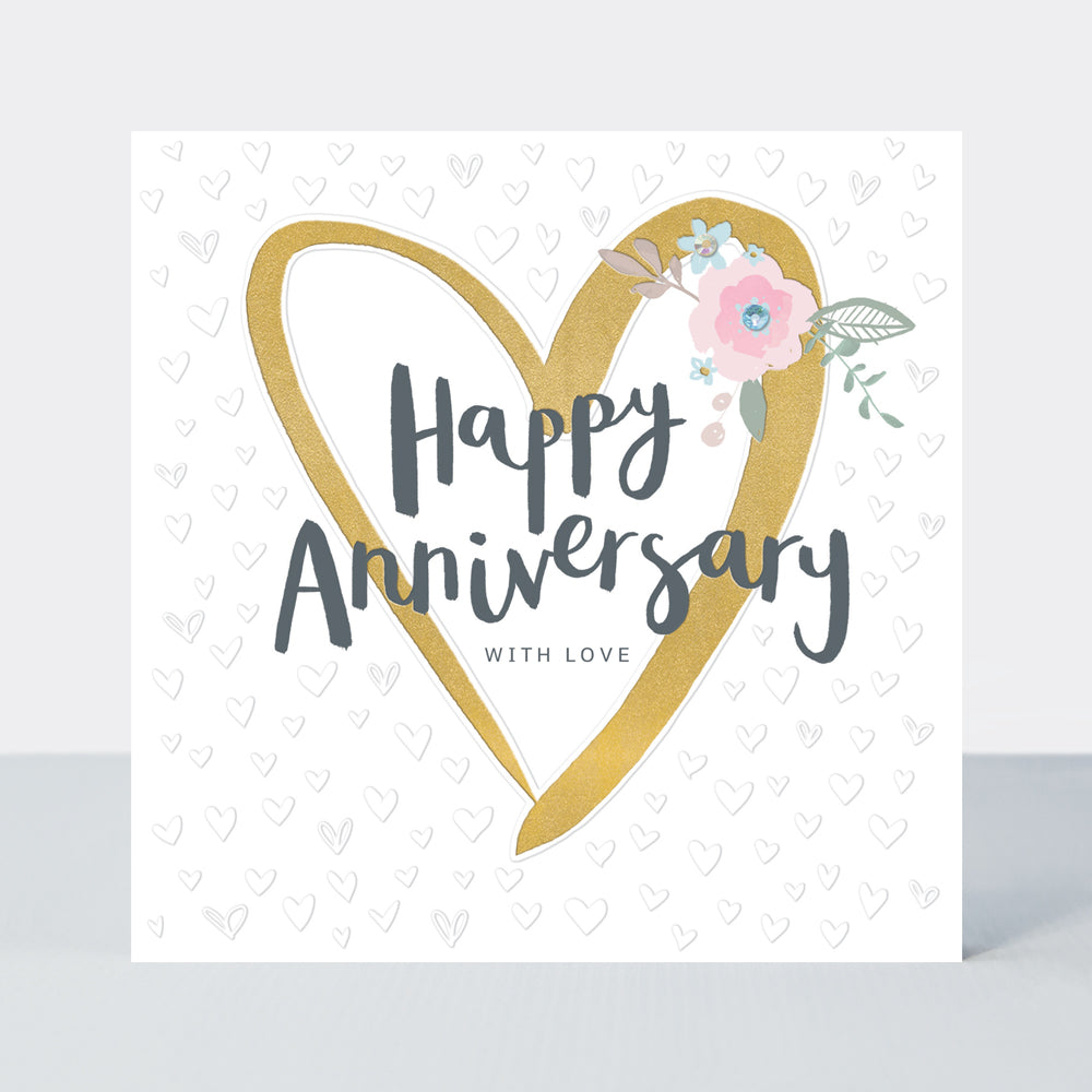 Peony - Happy Anniversary Card - Heart
