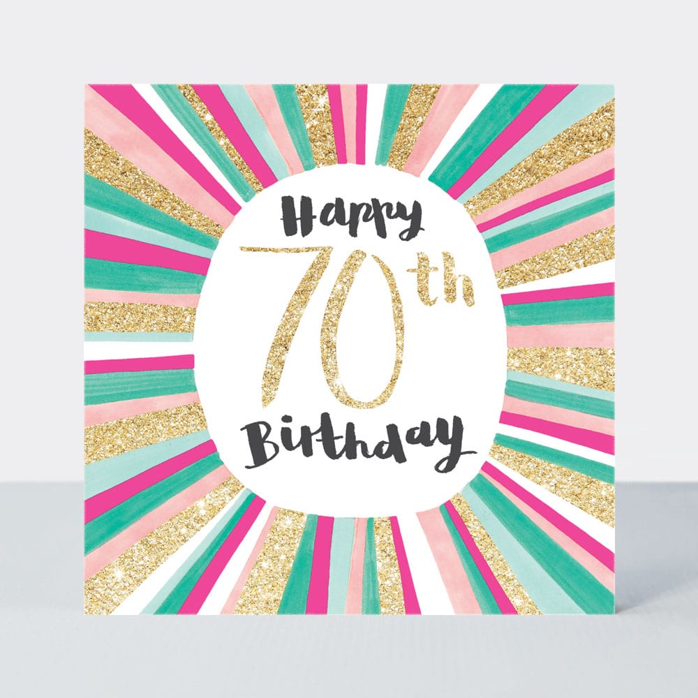 Pink Fizz - 70th Birthday - Birthday Card