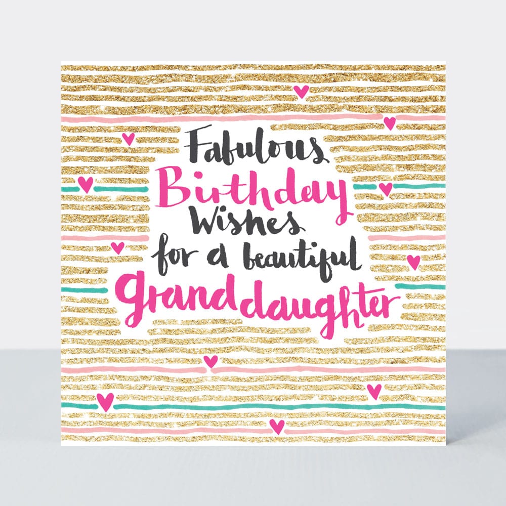 Pink Fizz - Beautiful Granddaughter - Birthday Card