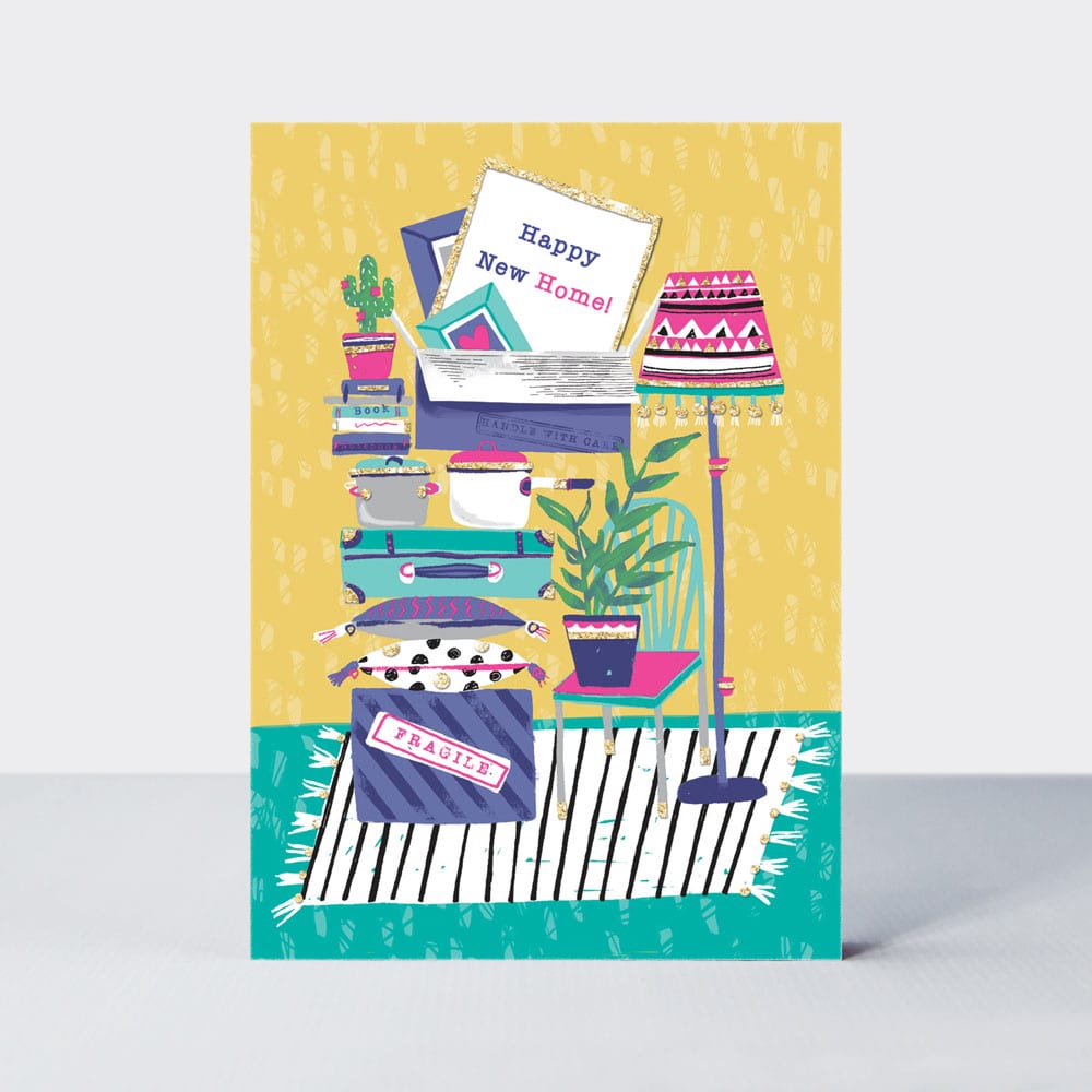 Piccolo - New home Card/Moving boxes on yellow