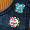 Set of Enamel Pin Badges - Girls Rule & GRL PWR