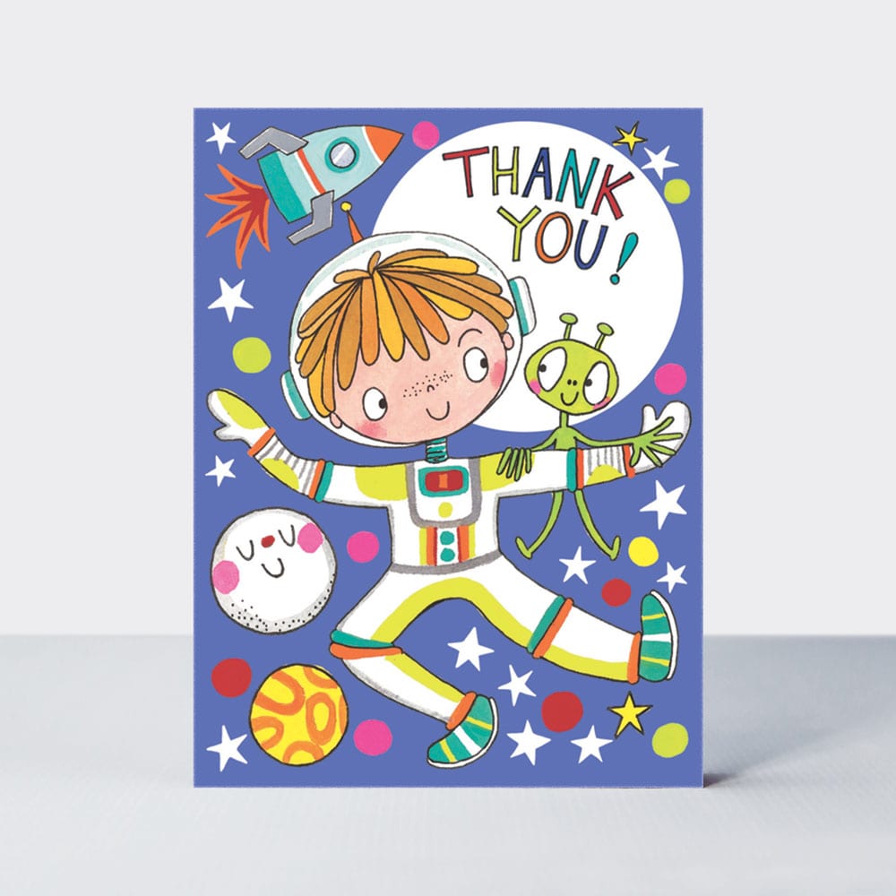 'Thank you' Spaceman - Pack of 5 Notecards