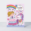 'Thank you' Princess Unicorn Pack of 5 Notecards