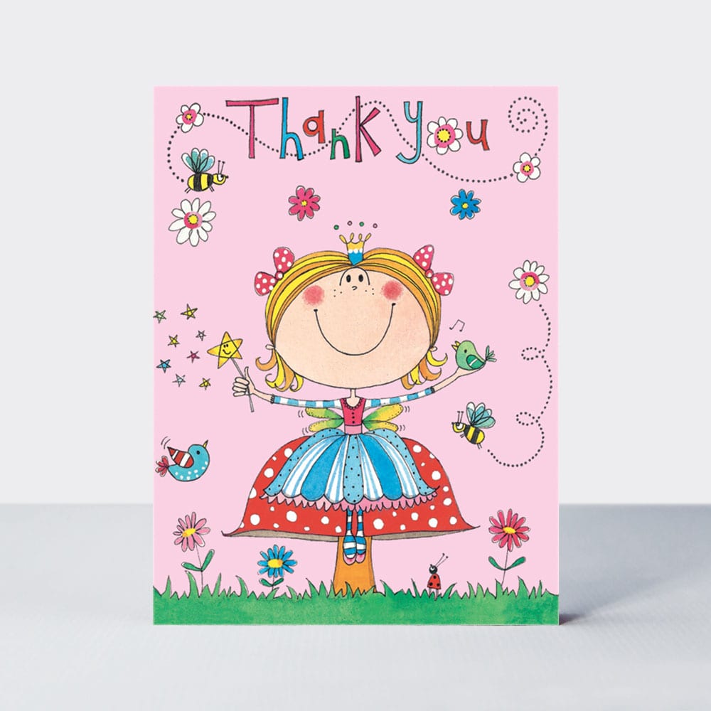 'Thank You' Fairy on Toadstool - Pack of 5 Notecards