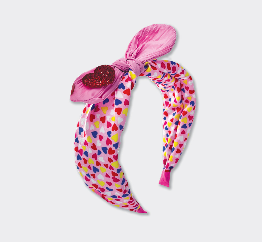 Bow Headband - Love Hearts
