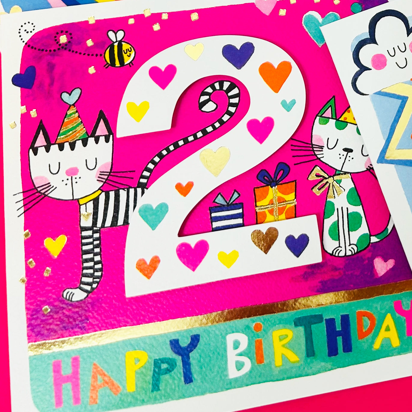 Rhubarb - Age 2 Girl/Cats birthday card