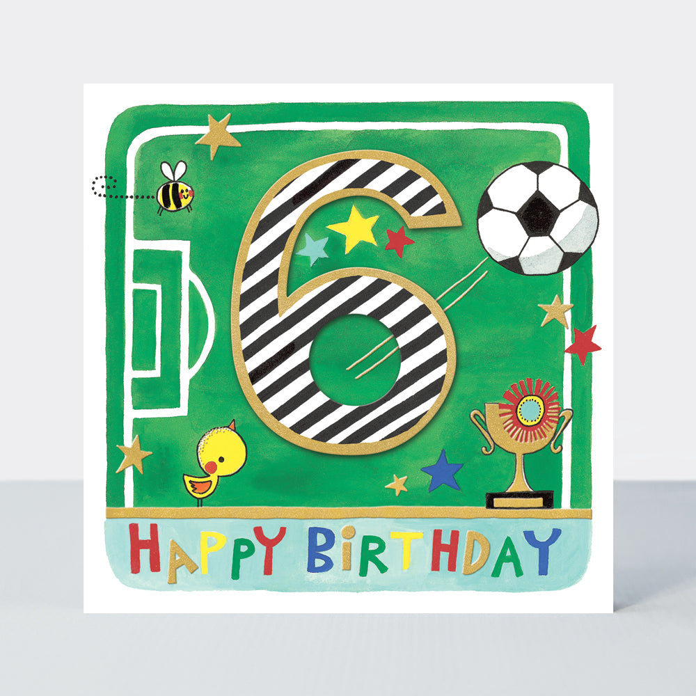Rhubarb - Age 6 Boy/Football birthday card