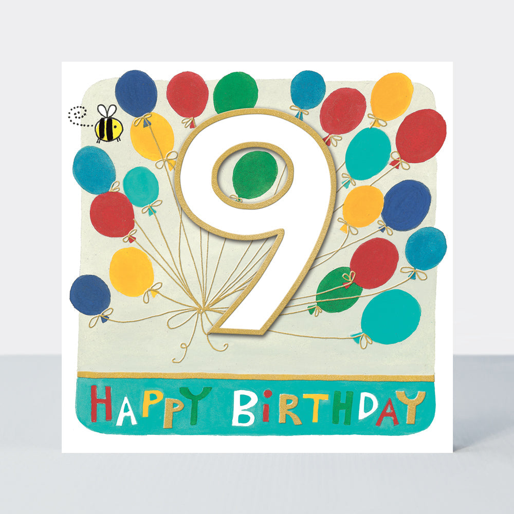 Rhubarb - Age 9 Boy/Balloons birthday card