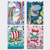 Children's Mixed Birthday Card Bundle-  Unicorn, Dinosaur, Pirate and Fairy Designs