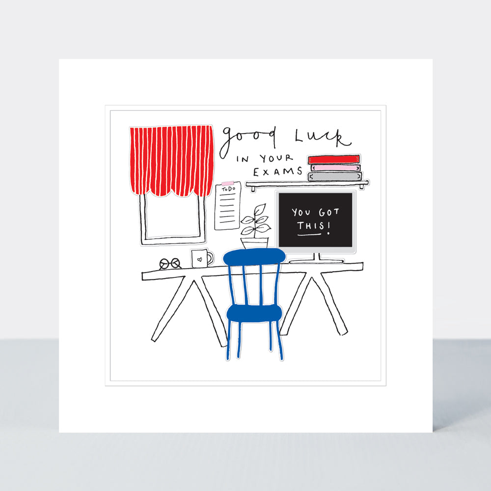 Pocket Rocket - Good Luck Exams - Greetings Card
