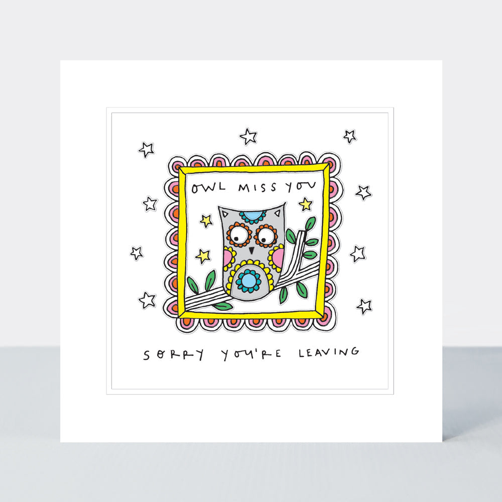 Pocket Rocket - Owl Miss You/Sorry You're Leaving Card