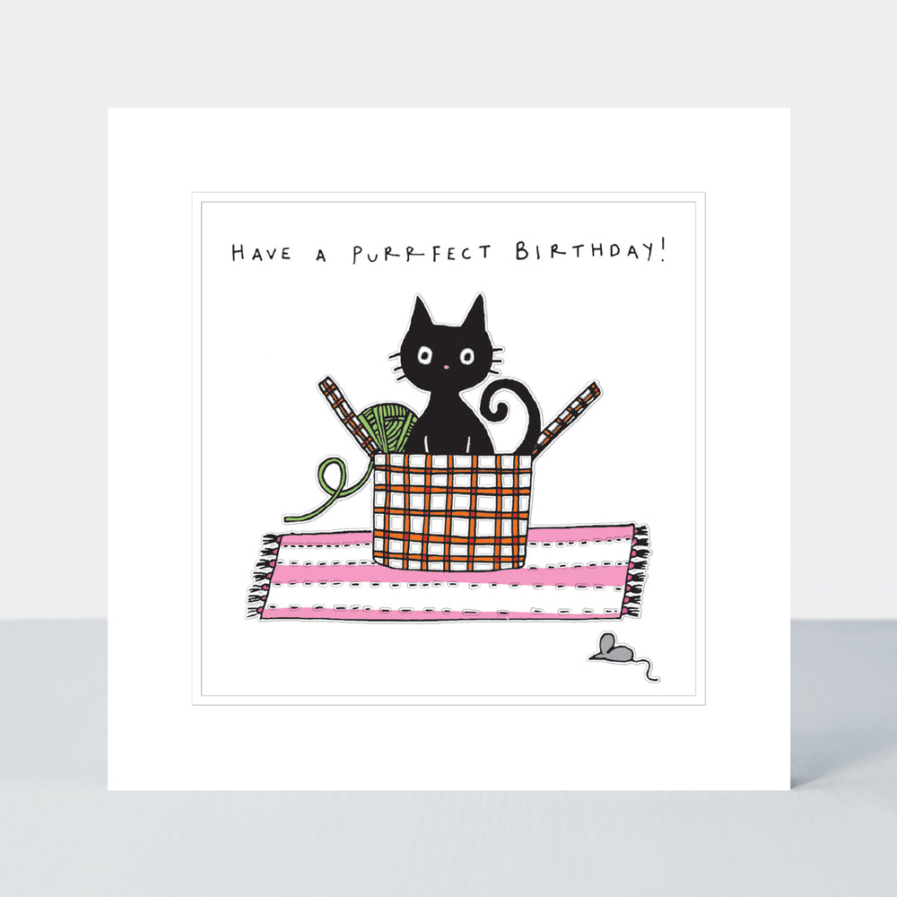 Pocket Rocket - Birthday Card Cat In A Basket