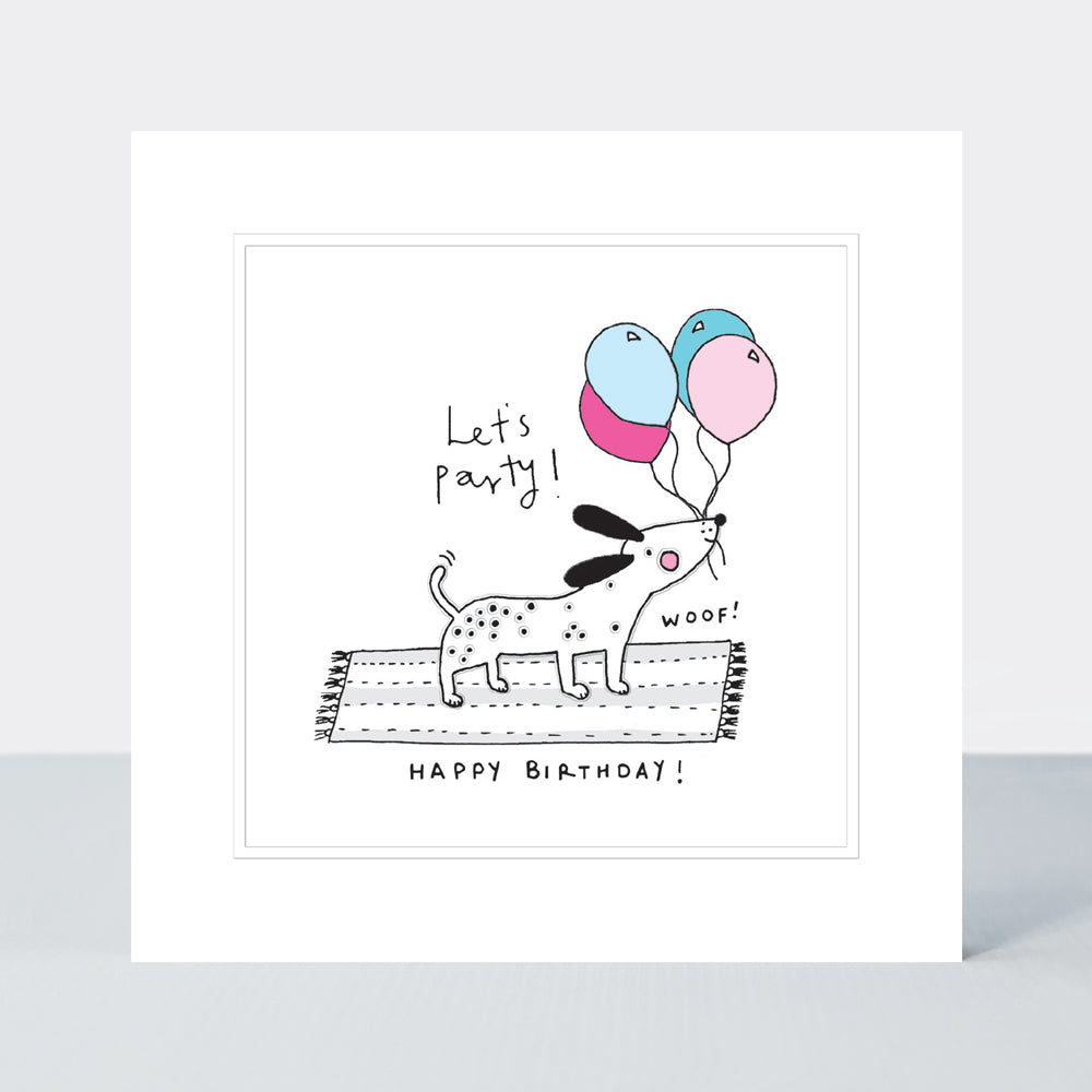 Pocket Rocket - Birthday Card Dog With Balloons