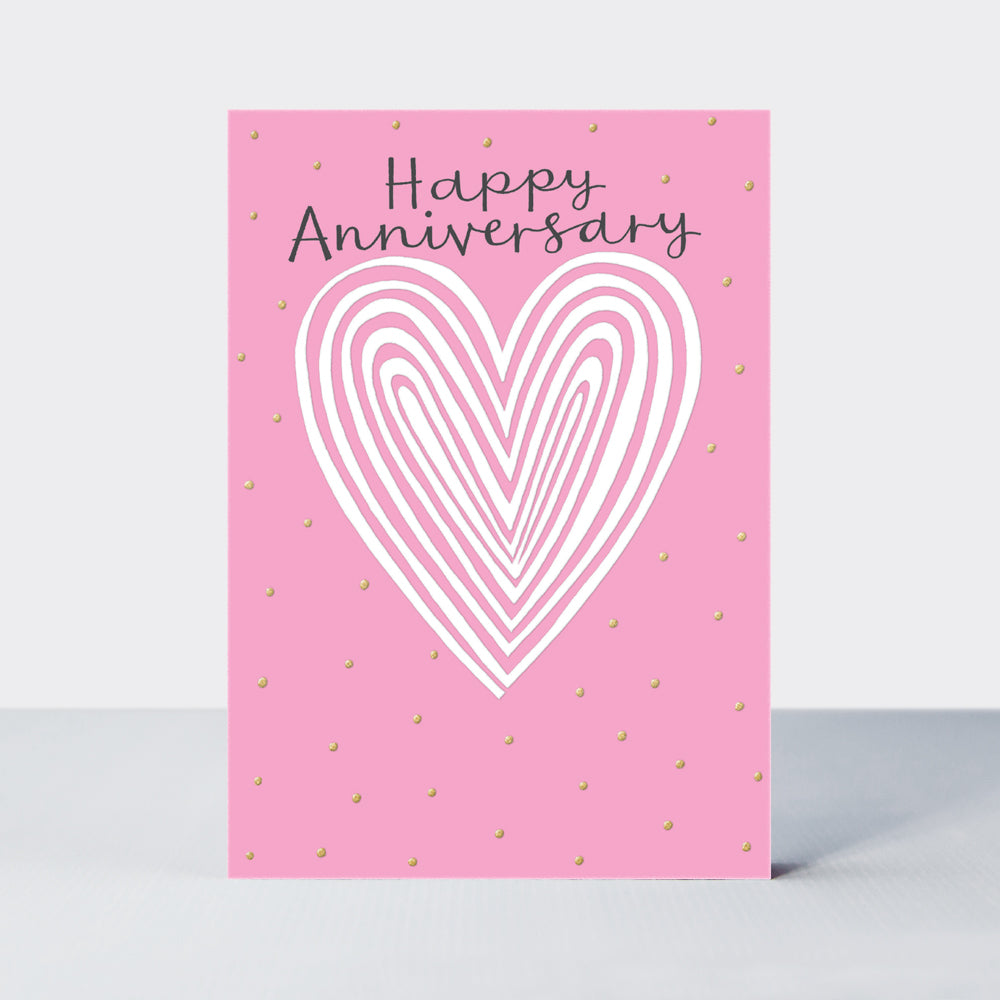 Aurora - Happy Anniversary Card - Pink and Heart