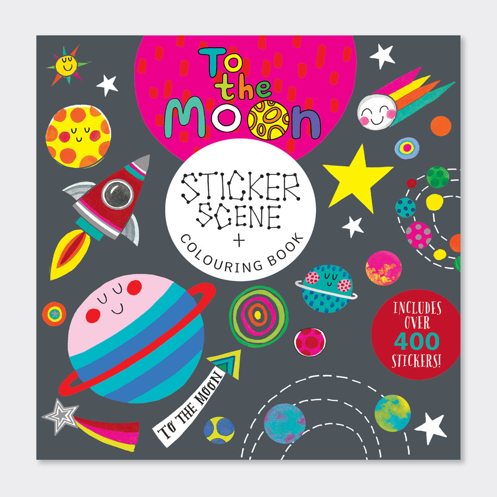 Sticker Scene and Colouring Activity Book - To The Moon - Space
