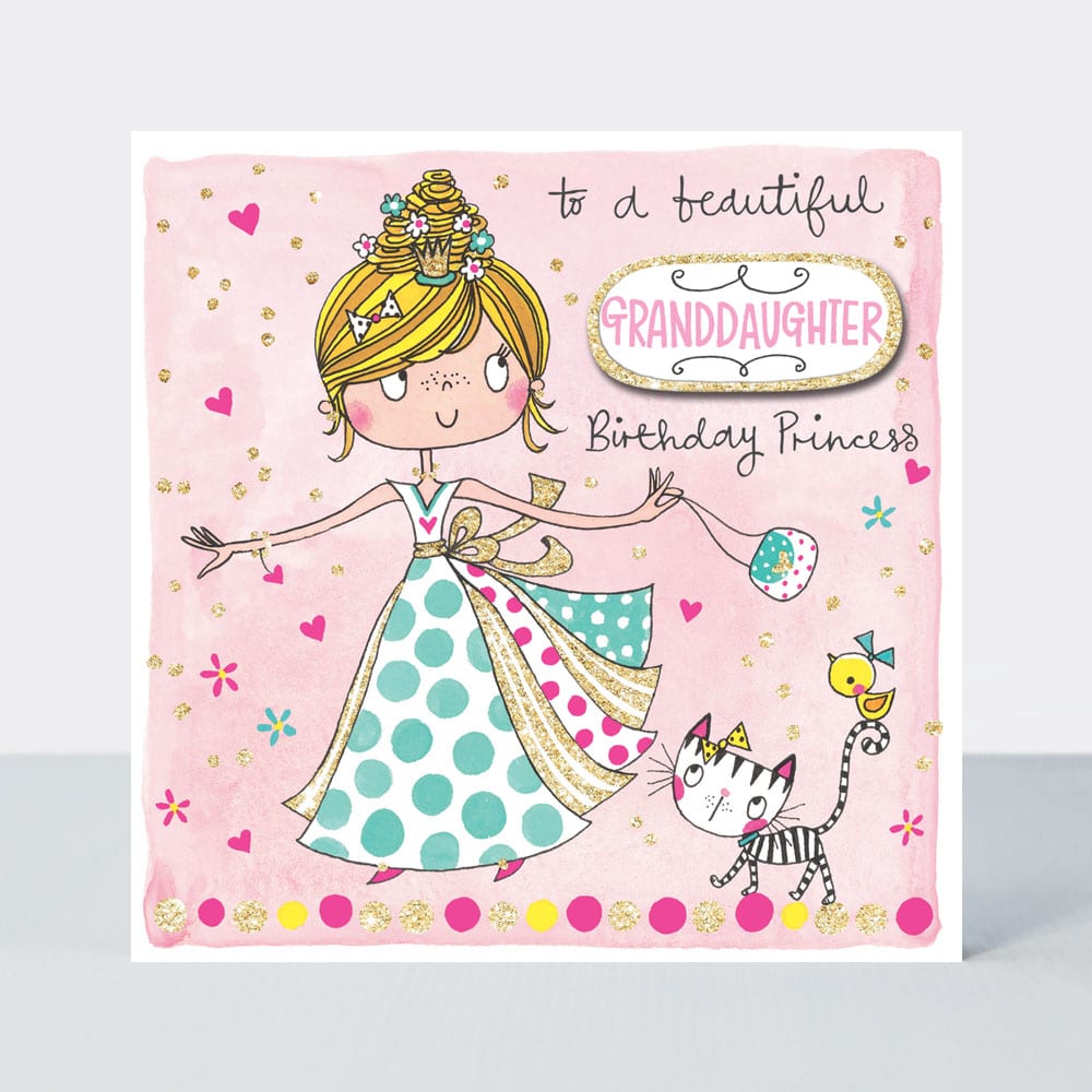 Scribbles - Beautiful Granddaughter Princess - Birthday Card