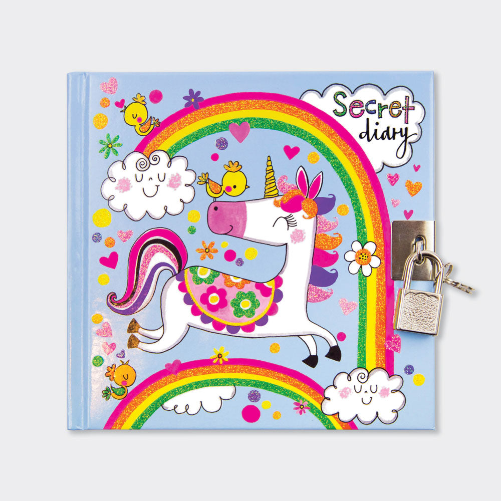 Lockable Secret Diary - Unicorns & Rainbows