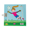 Back of girls football secret diary showing goalie design