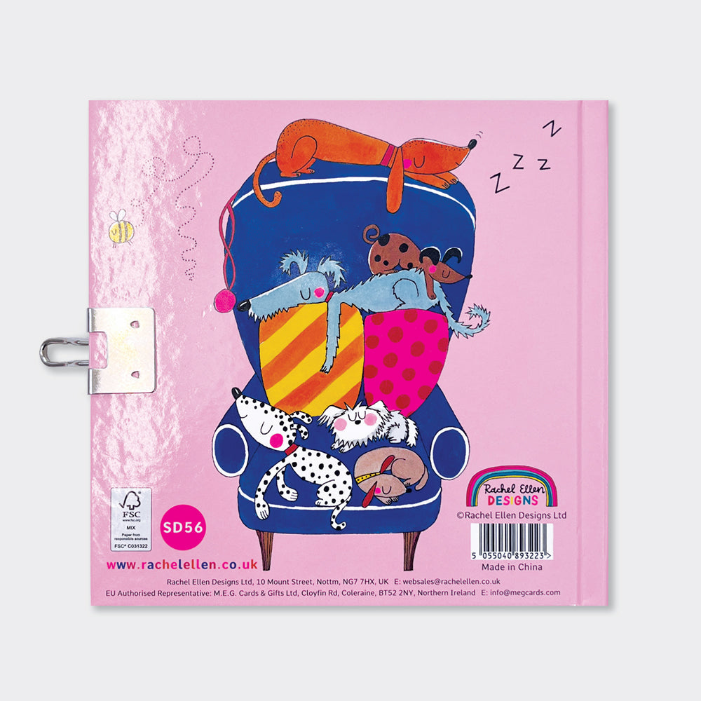Lockable Secret Diary - Dogs/Playful Pups