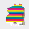 Magical Unicorn Shaped Wire Bound Notebook | Gold Foil & Rainbow