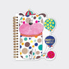 Spotty Dog Shaped Wire Bound Notebook | Gold Foil & Balloons