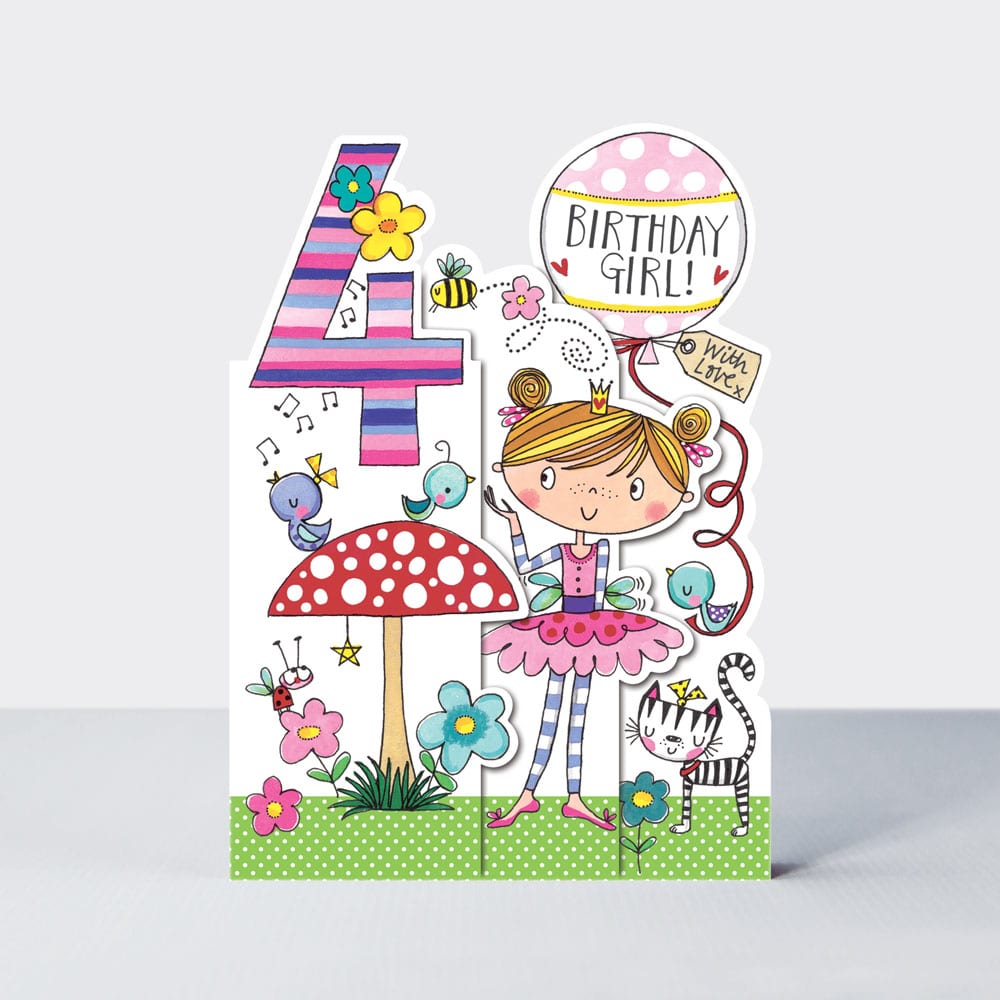 Whippersnappers - Age 4 Girl Fairy  - Birthday Card