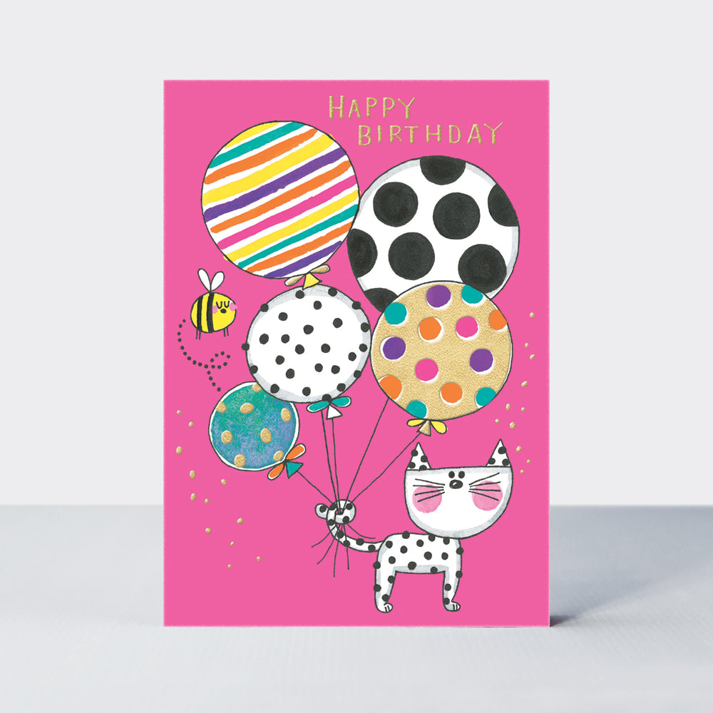 Spot - Happy Birthday Cat & Balloons - Birthday Card