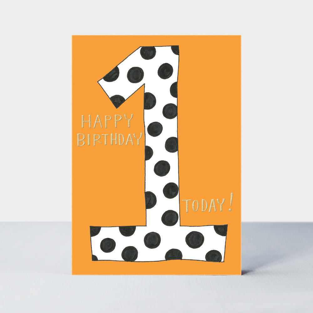 Spotty Age 1 Birthday Card