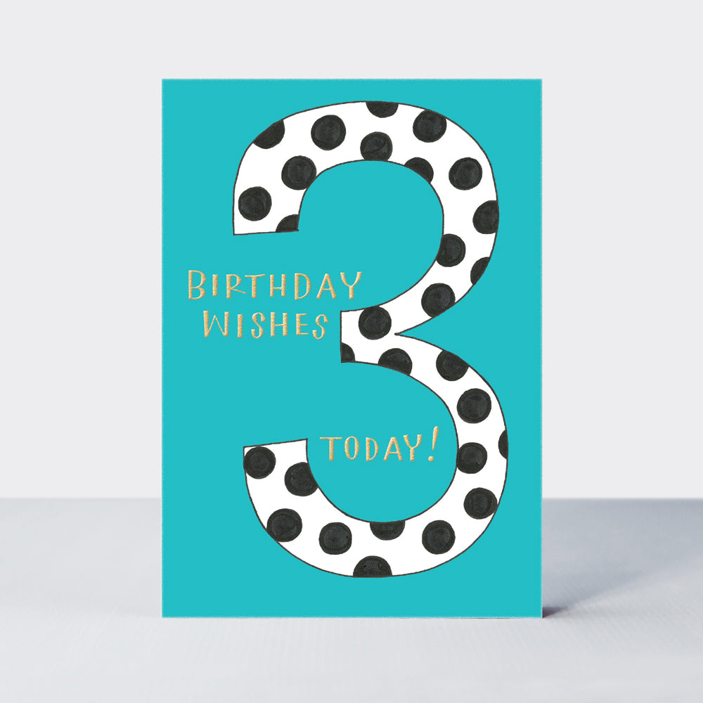 Spotty Age 3 Birthday Card
