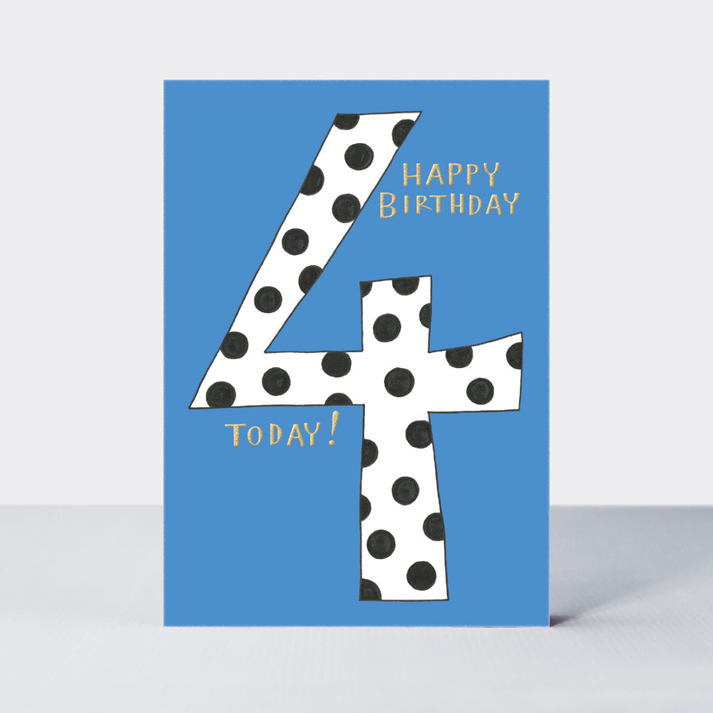 Spotty Age 4 Birthday Card