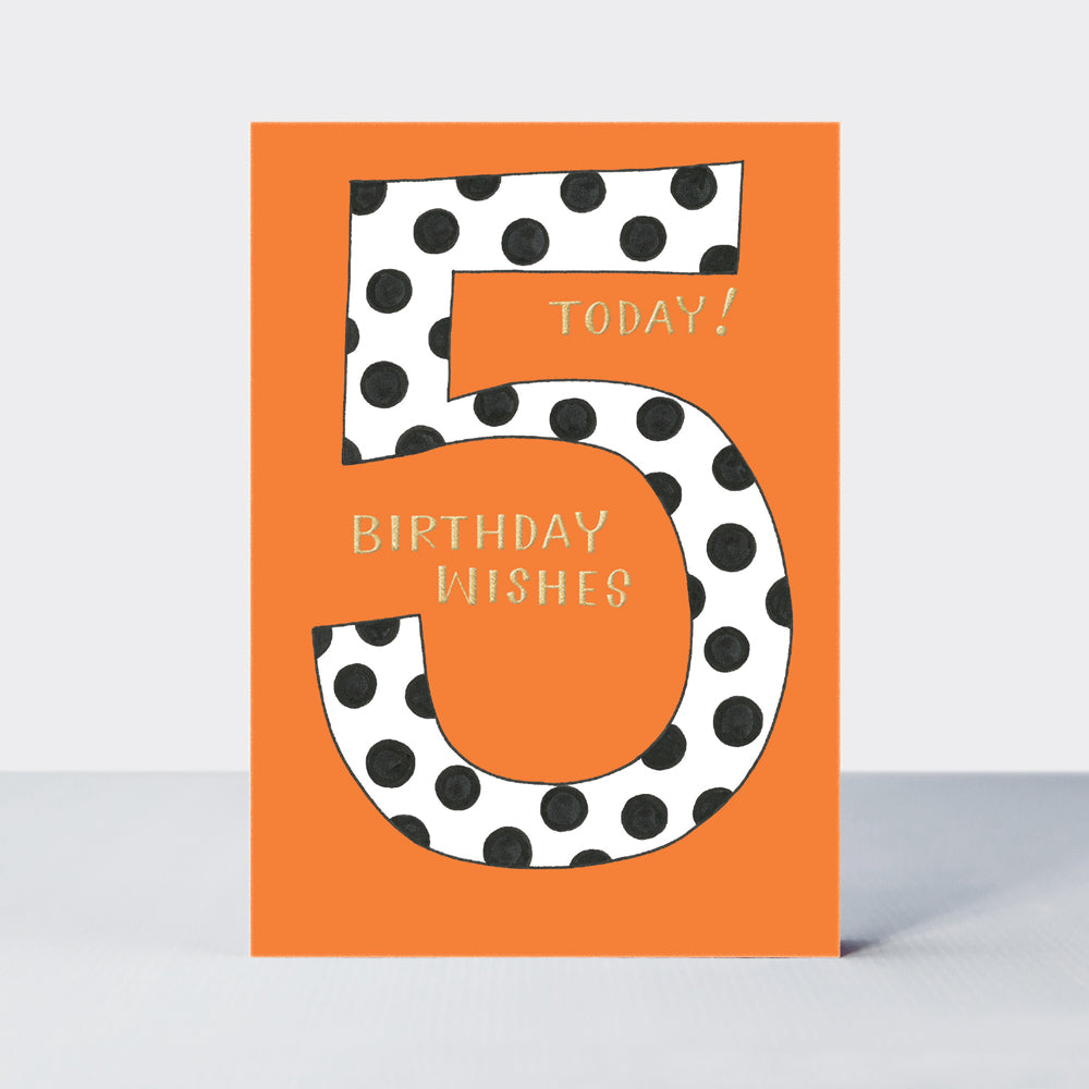 Spotty Age 5 Birthday Card
