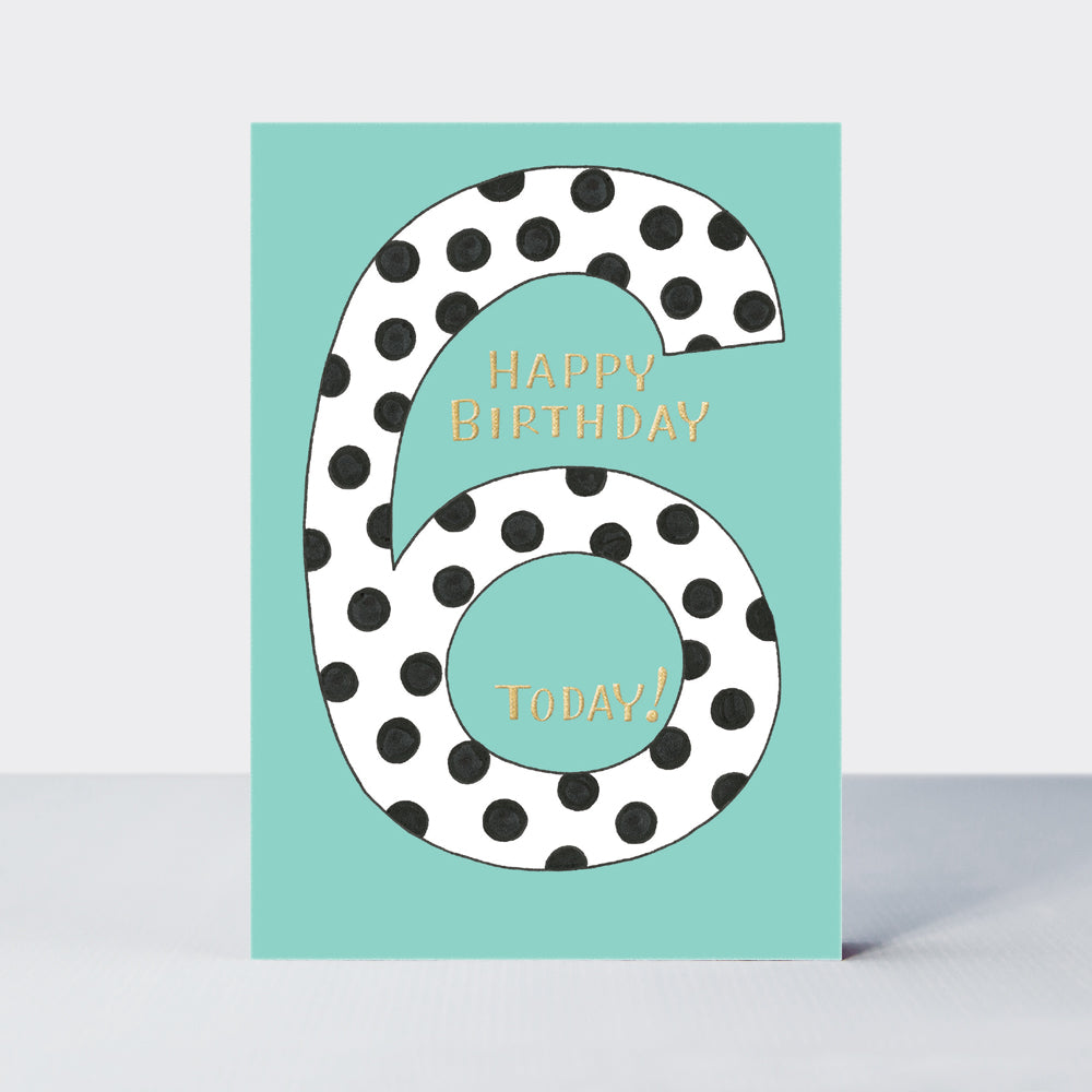 Spotty Age 6 Birthday Card