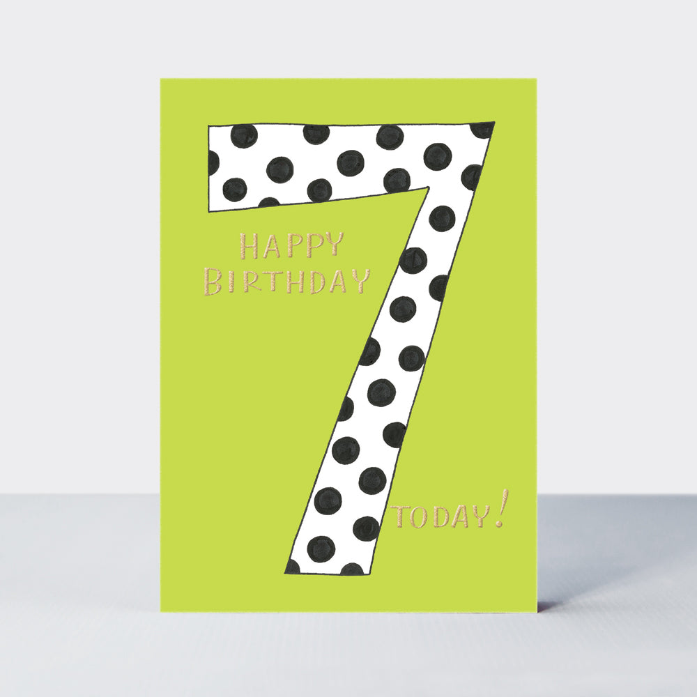 Spotty Age 7 Birthday Card