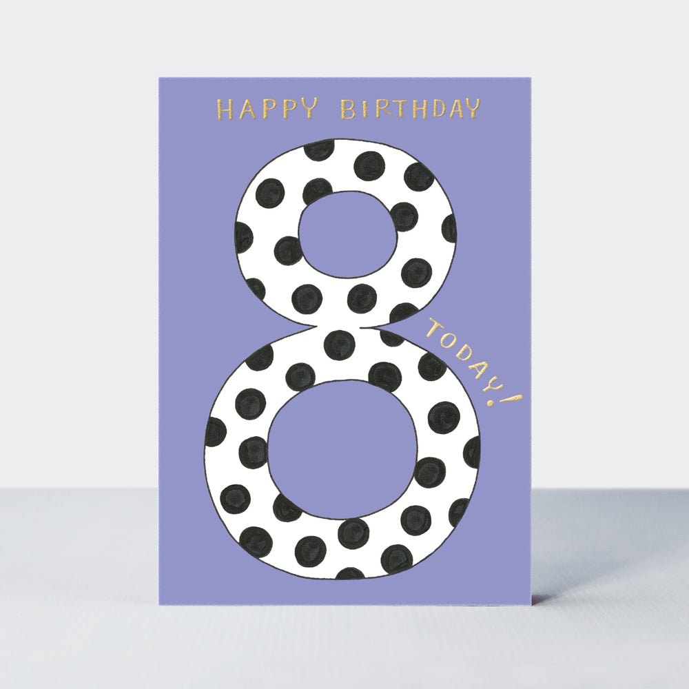 Spotty Age 8 Birthday Card
