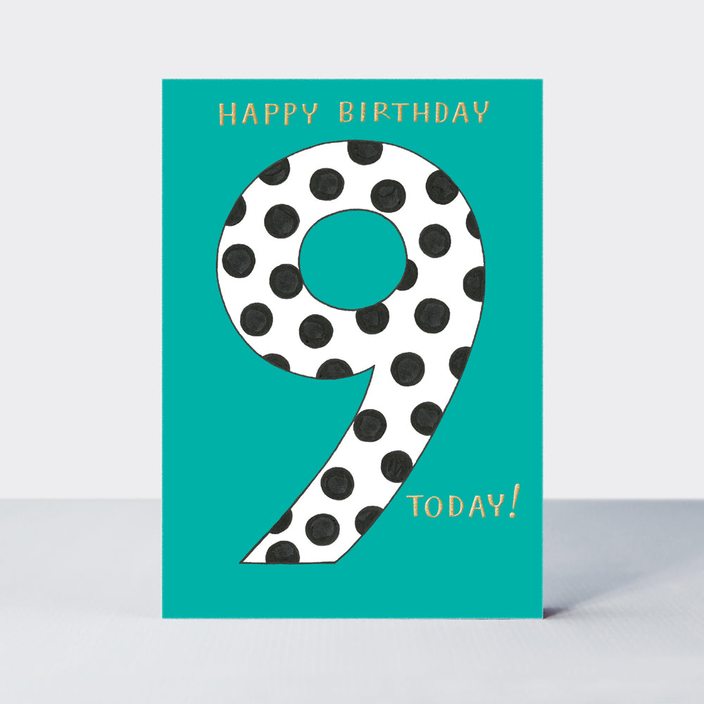 Spotty Age 9 Birthday Card