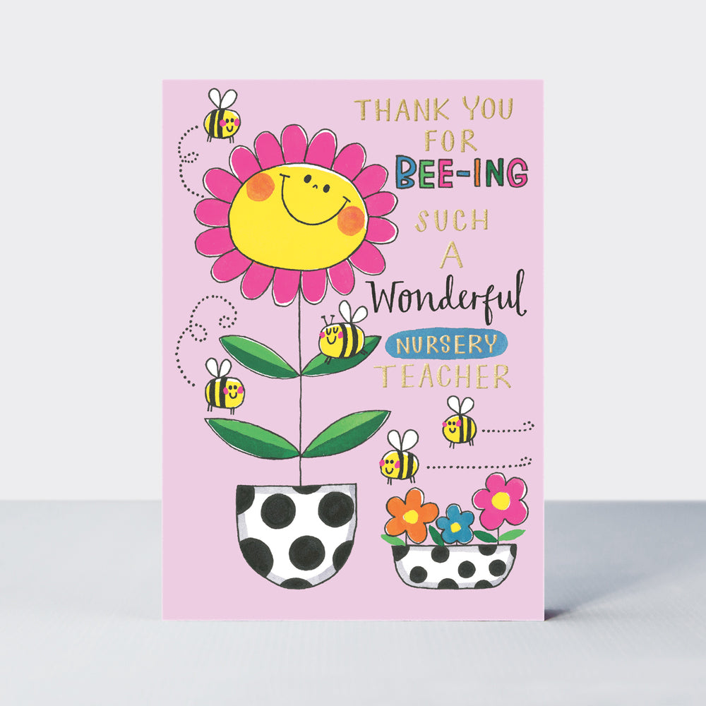 Spot - Thank You Nursery Teacher/Bees - Thank You Teacher Card